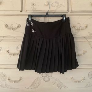 Romwe Women’s Black Butterfly Tennis Skirt